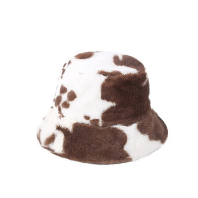 Kohevad soojad ämbrikübarad Naiste Luksuslik Paks Leopardimustriline Naiste Päikesemütsi Sügistalvine Kalamees Panama Igapäevased aksessuaarid