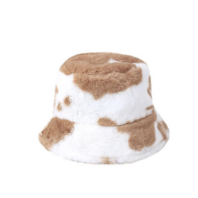 Kohevad soojad ämbrikübarad Naiste Luksuslik Paks Leopardimustriline Naiste Päikesemütsi Sügistalvine Kalamees Panama Igapäevased aksessuaarid