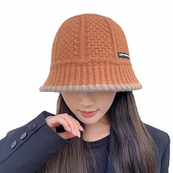 Γυναικείο καπέλο Χειμερινό ζεστό πλεκτό καπέλο καπέλο ζεστό καπέλα ψαρά Γυναικεία μόδα Κορεάτικο Beanie Lady ρετρό μαύρο καπέλο Panama για γυναίκες