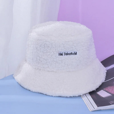 Ziemas plīša silta Panamas zvejnieku cepure sieviešu bieza jēra vilnas kausa cepure dāmām. Cieta, jauka lāča cepure