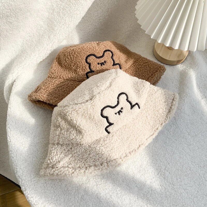 Ziemas plīša silta Panamas zvejnieku cepure sieviešu bieza jēra vilnas kausa cepure dāmām. Cieta, jauka lāča cepure