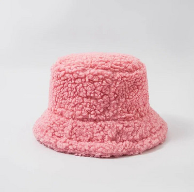 Sieviešu cepure, cieta mākslīgā kažokāda, silta sieviešu cepure Mākslīgās kažokādas ziemas kausa cepure sievietēm āra sauļošanās saules aizsargcepure Panama dāmu cepure