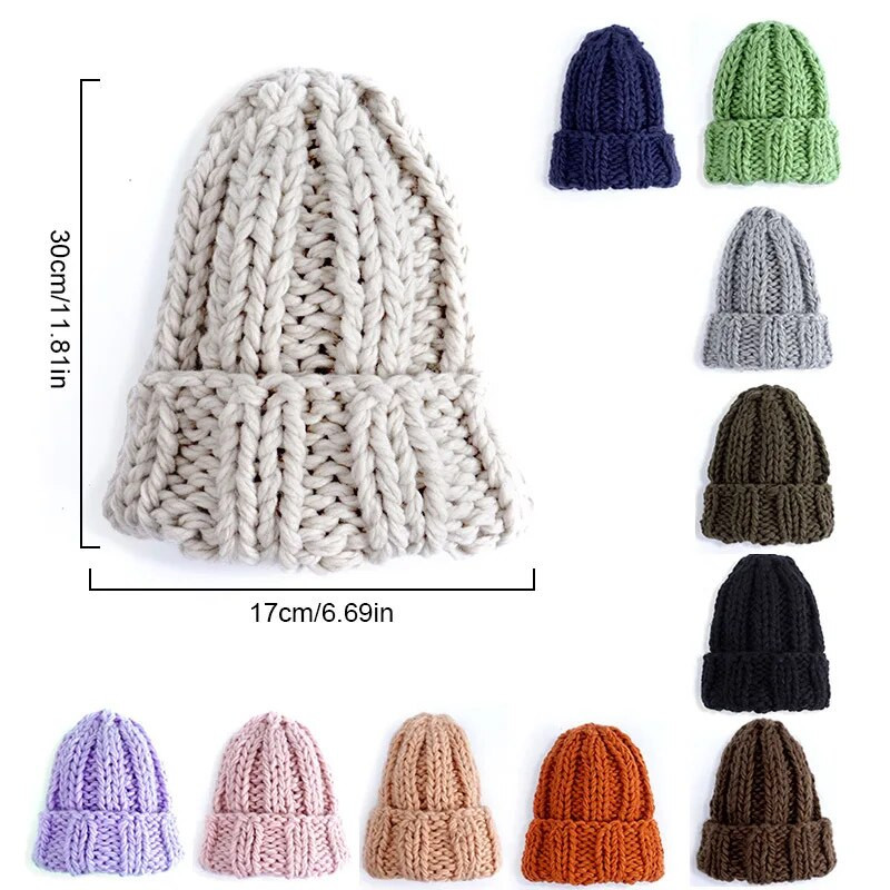 Sieviešu ziemas trikotāžas pupiņas Cepure Bieza Mīksta Silta Rupja Liela Trikotāžas Cepure Sieviešu Ledus Slēpošanas Pārsegs Skullies Beanies Cepures