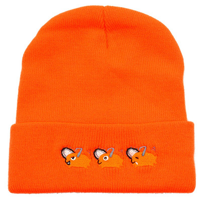 Căciulițe tricotate cu broderie cu drujba Pochita Pălării bărbați, femei, solide, iarnă, călzătoare, pălării de schi, șapcă elastică moale, șapcă de sport.