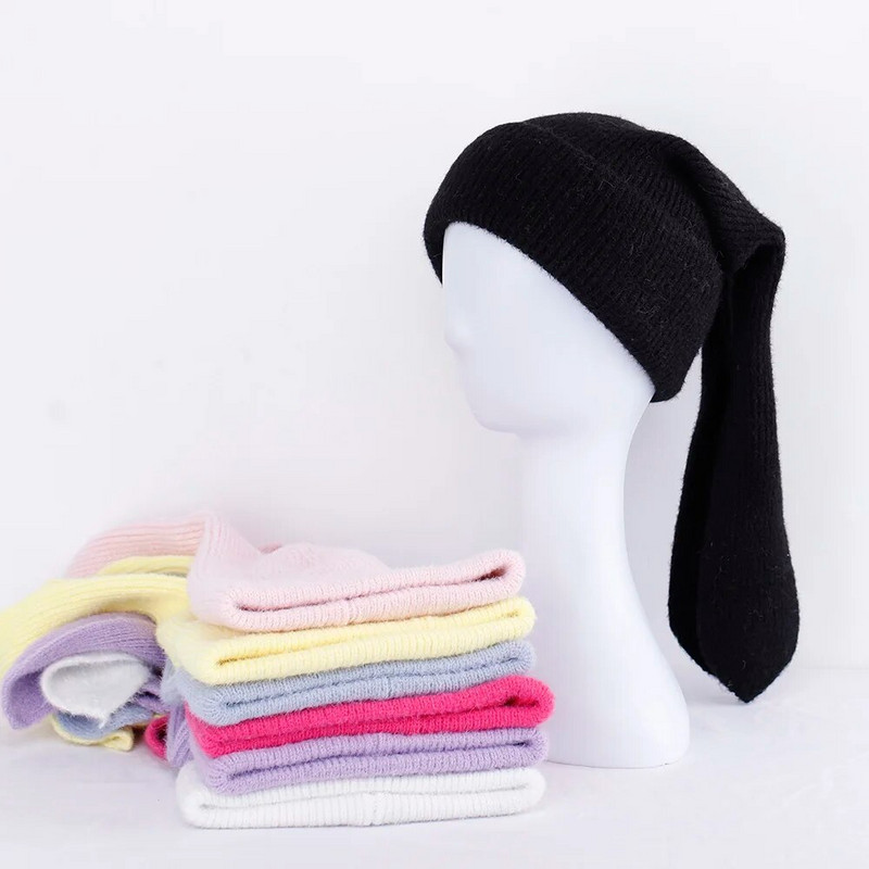 2023. g. jaukas Truša ausis Pupiņas Mīksta Silta Pūkaina Ziemas Cepure Sievietēm Adīta Cepure Skullies Beanies Sieviešu pārsegs Vienkrāsains