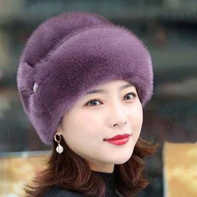 Deblja plišana kapa Nova zimska kapa za žene od umjetnog krzna Zimske kape Šeširi za žene Beanies Jednobojna plišana pahuljasta kapa Ženska