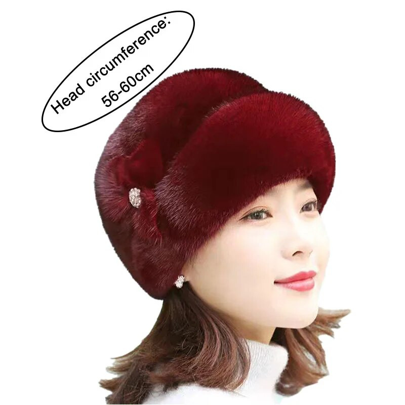 Paks plüüsist müts Uus talvemüts naistele kunstkarusnahast talvemütsid Naistele mõeldud nokamütsid Ühevärviline plüüs kohev müts Naine