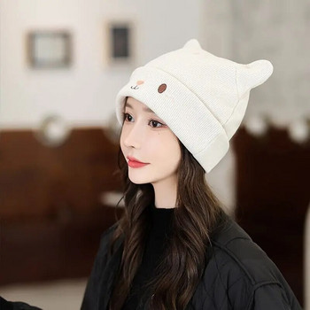 Χειμερινά καπέλα για γυναίκες κορίτσια Χαριτωμένα πλεκτά κινούμενα σχέδια Keep Warm Καπέλο Μαλακό αντιανεμικό καπέλα προστασίας αυτιών εξωτερικού χώρου Γυναικεία καπέλα μόδας