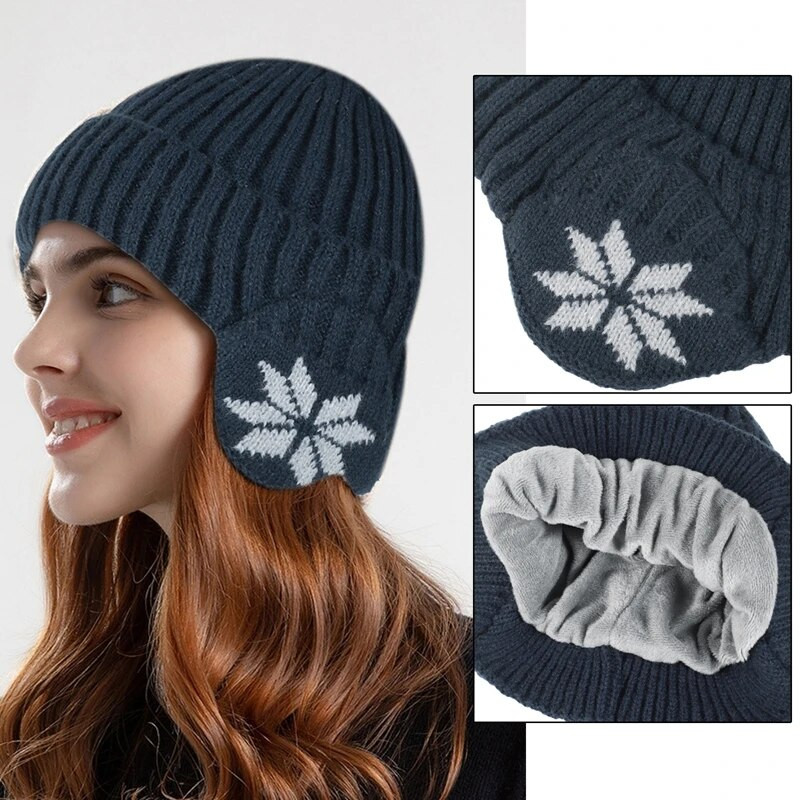 Vīrieši Sievietēm ziemas siltas plīša trikotāžas Benines Snow Fashion Skullies Cepure Unisex Jauna āra aukstumizturīga ausu aizsardzība vilnas vāciņi