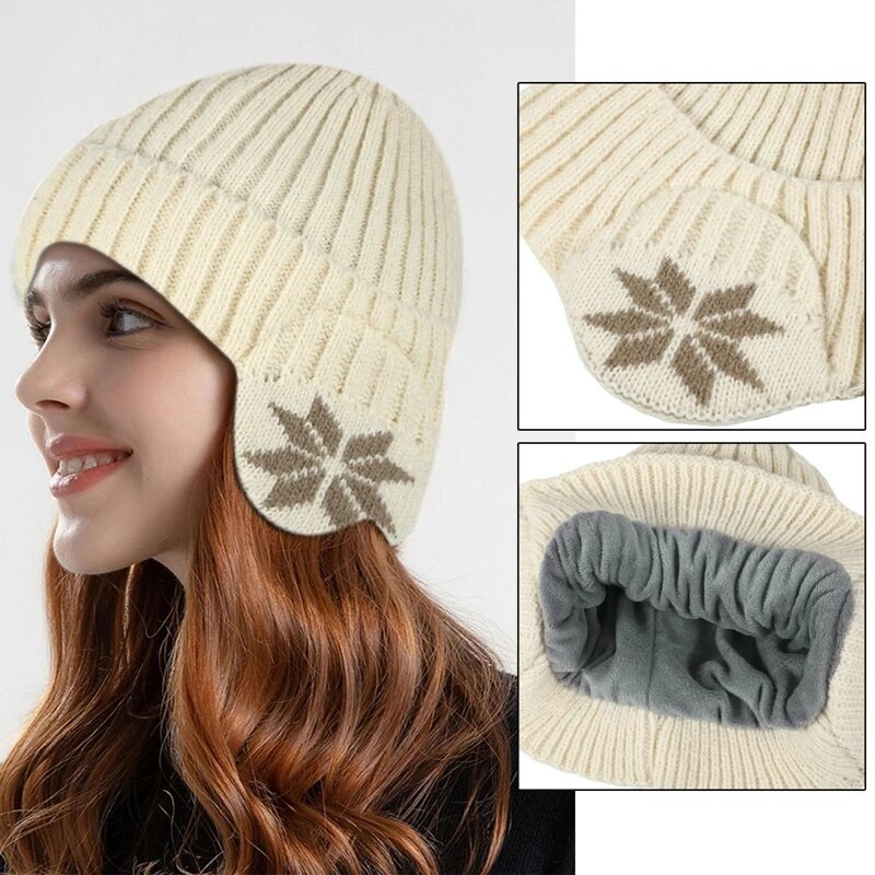 Vīrieši Sievietēm ziemas siltas plīša trikotāžas Benines Snow Fashion Skullies Cepure Unisex Jauna āra aukstumizturīga ausu aizsardzība vilnas vāciņi