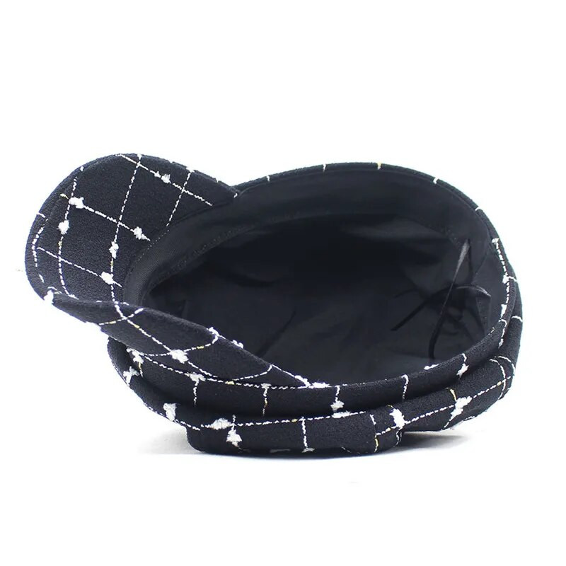 „Ldslyjr“, 2021 m., medvilnė, moteriška languota ančių liežuvinė beretė Paprasta laisvalaikio aštuonkampė kepuraitė rudens ir žiemos „Joker“ tapytojo kepurė 12