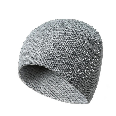 Пролет, есен, зимни шапки за жени, плетена шапка с шапка за момичета, вълнена маркова шапка с блестящи кристали, женски ежедневни шапки