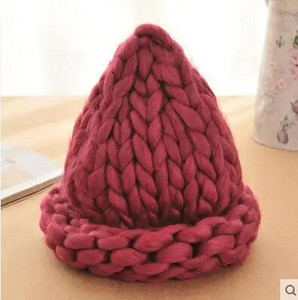 Vienkārša meitene Ikdienišķa Kokvilna Akrils Jauna Mode Sieviešu Ziemas Vilnas Cepures Roku Rupja Trikotāžas Cepure Sievietēm Pupiņas