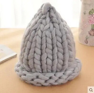 Vienkārša meitene Ikdienišķa Kokvilna Akrils Jauna Mode Sieviešu Ziemas Vilnas Cepures Roku Rupja Trikotāžas Cepure Sievietēm Pupiņas