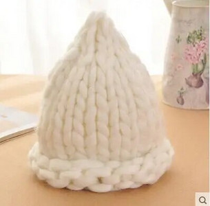 Vienkārša meitene Ikdienišķa Kokvilna Akrils Jauna Mode Sieviešu Ziemas Vilnas Cepures Roku Rupja Trikotāžas Cepure Sievietēm Pupiņas