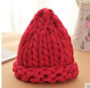 Vienkārša meitene Ikdienišķa Kokvilna Akrils Jauna Mode Sieviešu Ziemas Vilnas Cepures Roku Rupja Trikotāžas Cepure Sievietēm Pupiņas