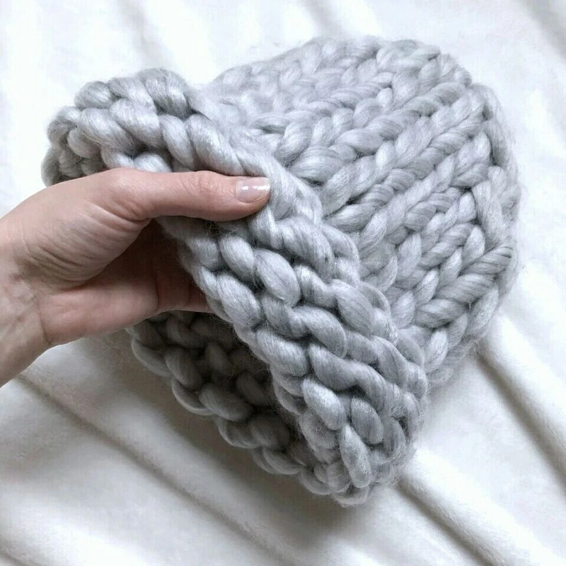 Vienkārša meitene Ikdienišķa Kokvilna Akrils Jauna Mode Sieviešu Ziemas Vilnas Cepures Roku Rupja Trikotāžas Cepure Sievietēm Pupiņas