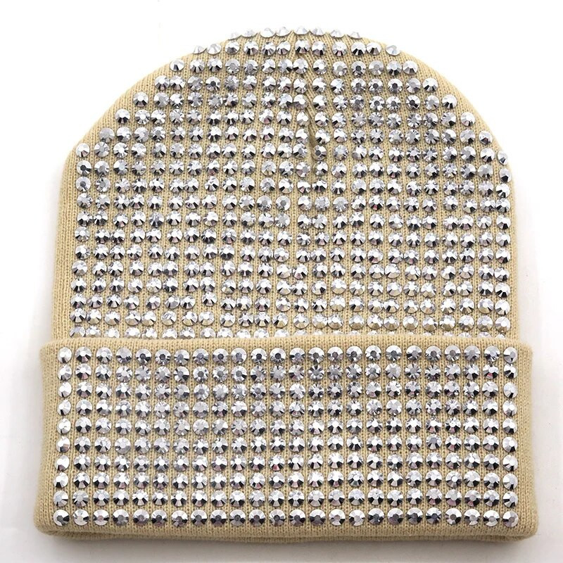 New Diamond Skullies Beanies Мъжка зимна шапка Дамски плетени шапки за Mrs Cap Winter Beanie Hat Gorro Warm Brimless Bonnet lady Cap