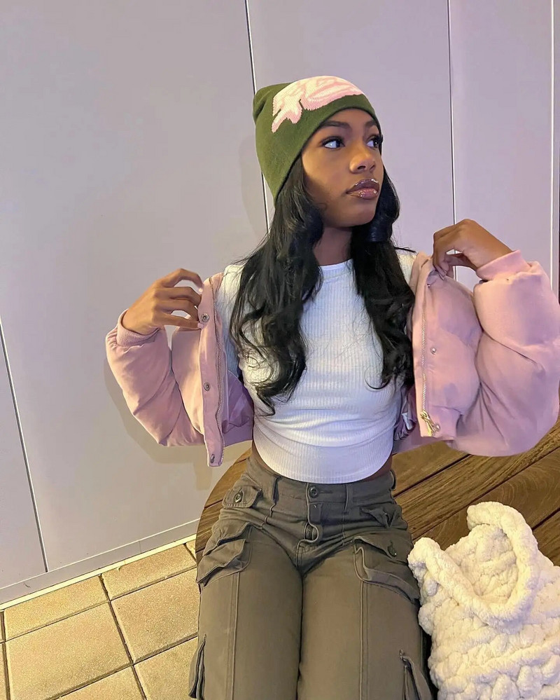 Esteetiline müts Kootud Pullover Soe müts Hip-hop Beanie Street Punk Talvine silmkoeline müts Y2K gooti unisex mütsid Naiste tänavarõivad