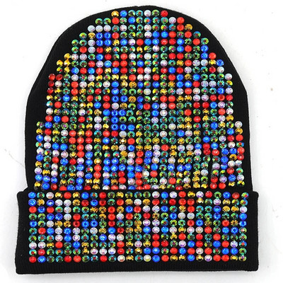 2022. gada jaunas siltas, akrila trikotāžas mākslīgā dimanta cepures rudenī un ziemā sievietēm vīriešiem, kalnu kalnu hiphopa pupiņām