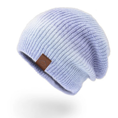 Γυναικεία πλεκτά καπέλο γούνα επένδυση Skullies Beanies κασκόλ Καπέλο Καπέλο Γυναικεία χειμερινή μόδα Πιο ζεστά καπέλα με βαφή γραβάτα για γυναίκες