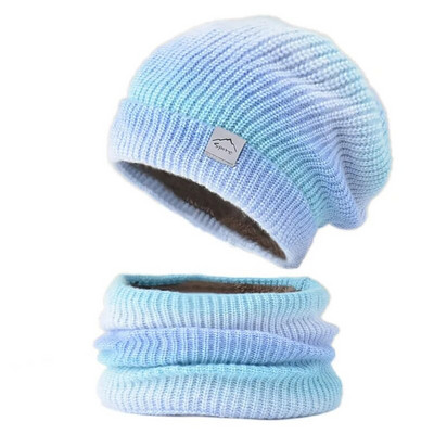 Γυναικεία πλεκτά καπέλο γούνα επένδυση Skullies Beanies κασκόλ Καπέλο Καπέλο Γυναικεία χειμερινή μόδα Πιο ζεστά καπέλα με βαφή γραβάτα για γυναίκες