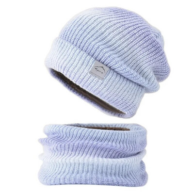 Γυναικεία πλεκτά καπέλο γούνα επένδυση Skullies Beanies κασκόλ Καπέλο Καπέλο Γυναικεία χειμερινή μόδα Πιο ζεστά καπέλα με βαφή γραβάτα για γυναίκες