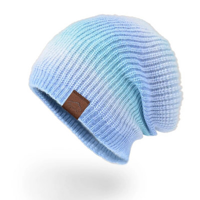 Γυναικεία πλεκτά καπέλο γούνα επένδυση Skullies Beanies κασκόλ Καπέλο Καπέλο Γυναικεία χειμερινή μόδα Πιο ζεστά καπέλα με βαφή γραβάτα για γυναίκες