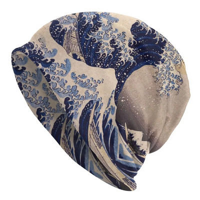 The Great Wave Off Kanagawa Pugs Beanies Caps For Men Women Hip Hop Winter Warm Pleitting Hat Adult Katsushika Hokusai Bonnet Hat