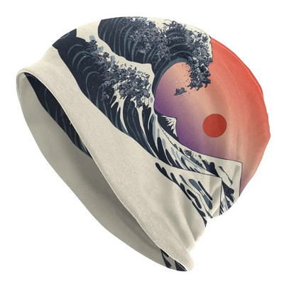 The Great Wave Off Kanagawa Pugs Beanies Caps For Men Women Hip Hop Winter Warm Pleitting Hat Adult Katsushika Hokusai Bonnet Hat