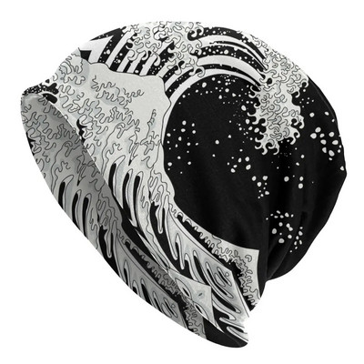 The Great Wave Off Kanagawa Pugs Beanies Caps For Men Women Hip Hop Winter Warm Pleitting Hat Adult Katsushika Hokusai Bonnet Hat