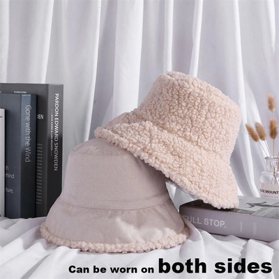 1 gab Ziemas sieviešu abpusēji valkājama spaiņa cepure Jēra vilnas cepure Pilnīga vilna, silta zvejnieka cepure Sieviešu ikdienas peldcepures 2023