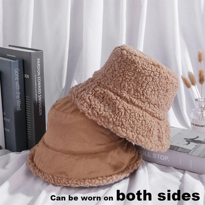1 gab Ziemas sieviešu abpusēji valkājama spaiņa cepure Jēra vilnas cepure Pilnīga vilna, silta zvejnieka cepure Sieviešu ikdienas peldcepures 2023