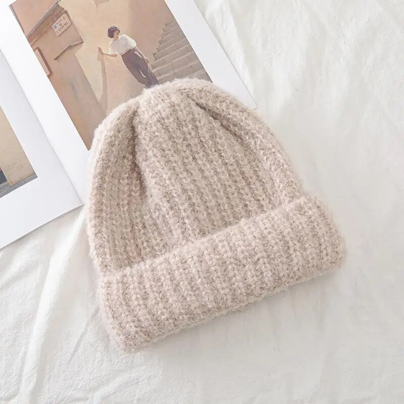 Jaunas sieviešu kpop stila ziemas cepures sieviešu slouchy beanie ikdienas ziemas trikotāžas cepures Streetwear ziemas cepures