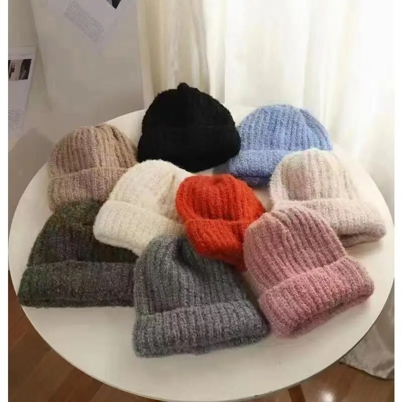 Jaunas sieviešu kpop stila ziemas cepures sieviešu slouchy beanie ikdienas ziemas trikotāžas cepures Streetwear ziemas cepures