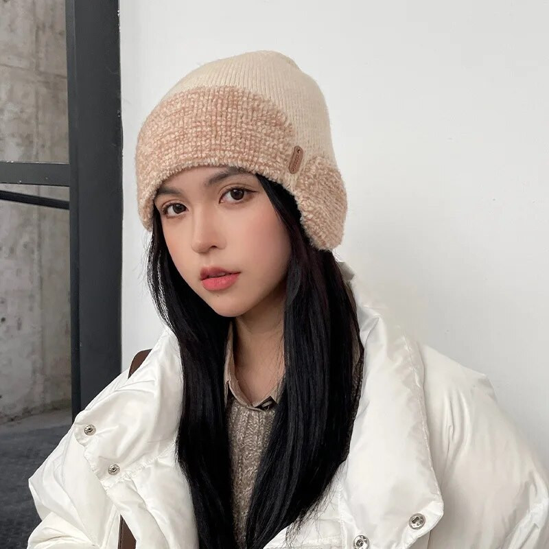 Új uniszex téli kötött sapka fülvédővel Divat sapka Férfi Női Kültéri Fülfülke Klasszikus Melegen tartó sapka