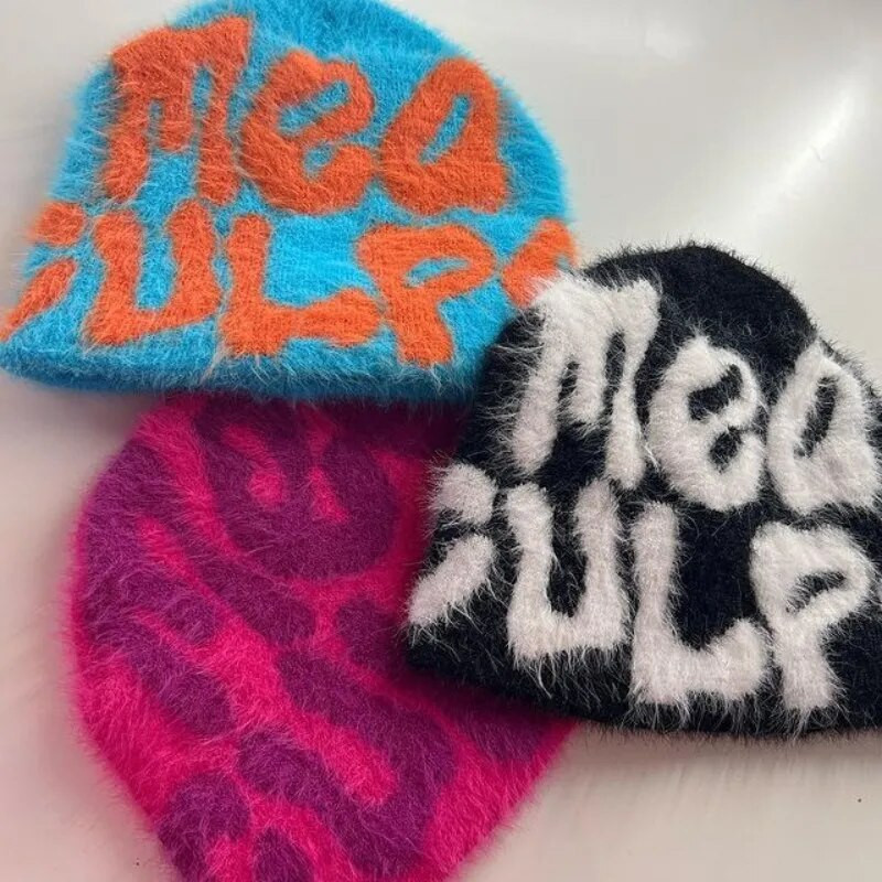 Beanie Quality Rabbit Fur kašmira Cepures Kapuces Beanies Y2K Vīrieši Sieviešu Cepure Kpop Ins Net Red Design Cepures Cepures Ziemas шапка 모자