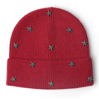 Pentagramma pupiņas Cepures Eleganta sieviešu Unisex silta dāmu rudens ziemas cepure Moderna hiphopa svītraina beanie chapeu sievišķīga cepure