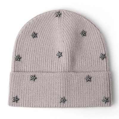 Pentagramma pupiņas Cepures Eleganta sieviešu Unisex silta dāmu rudens ziemas cepure Moderna hiphopa svītraina beanie chapeu sievišķīga cepure