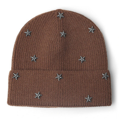 Pentagramma pupiņas Cepures Eleganta sieviešu Unisex silta dāmu rudens ziemas cepure Moderna hiphopa svītraina beanie chapeu sievišķīga cepure