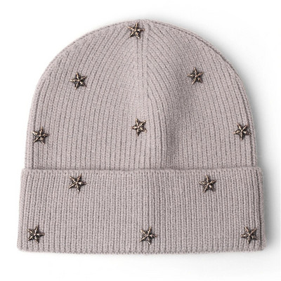 Pentagramma pupiņas Cepures Eleganta sieviešu Unisex silta dāmu rudens ziemas cepure Moderna hiphopa svītraina beanie chapeu sievišķīga cepure
