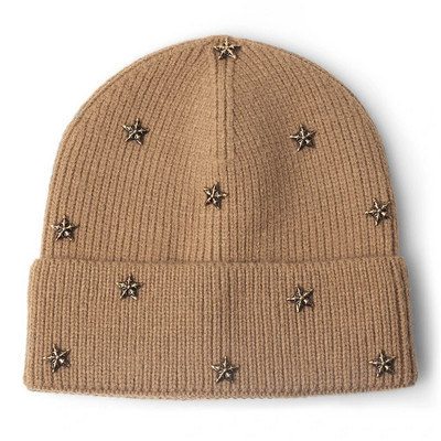 Pentagramma pupiņas Cepures Eleganta sieviešu Unisex silta dāmu rudens ziemas cepure Moderna hiphopa svītraina beanie chapeu sievišķīga cepure