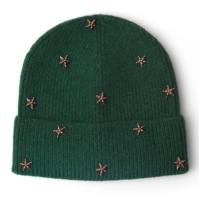 Pentagramma pupiņas Cepures Eleganta sieviešu Unisex silta dāmu rudens ziemas cepure Moderna hiphopa svītraina beanie chapeu sievišķīga cepure