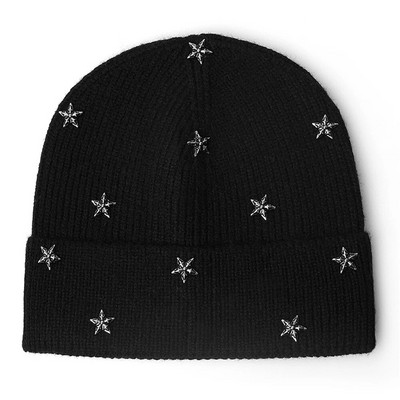 Pentagramma pupiņas Cepures Eleganta sieviešu Unisex silta dāmu rudens ziemas cepure Moderna hiphopa svītraina beanie chapeu sievišķīga cepure