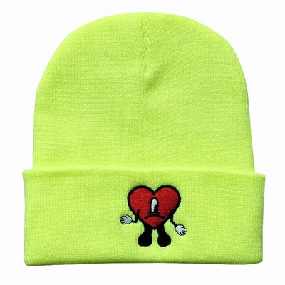 Bad Bunny 2022 Beanies Γυναικεία Φθινοπωρινό Χειμώνα Ζεστό Καπέλο Bad Bunny Κέντημα Καπέλα για άνδρες Πλεκτό Μπόνε Unisex