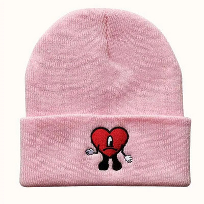 Bad Bunny 2022 Beanies Γυναικεία Φθινοπωρινό Χειμώνα Ζεστό Καπέλο Bad Bunny Κέντημα Καπέλα για άνδρες Πλεκτό Μπόνε Unisex