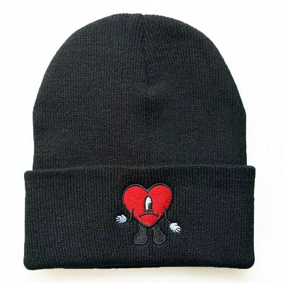 Bad Bunny 2022 Beanies Γυναικεία Φθινοπωρινό Χειμώνα Ζεστό Καπέλο Bad Bunny Κέντημα Καπέλα για άνδρες Πλεκτό Μπόνε Unisex