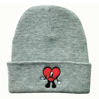Bad Bunny 2022 Beanies Γυναικεία Φθινοπωρινό Χειμώνα Ζεστό Καπέλο Bad Bunny Κέντημα Καπέλα για άνδρες Πλεκτό Μπόνε Unisex