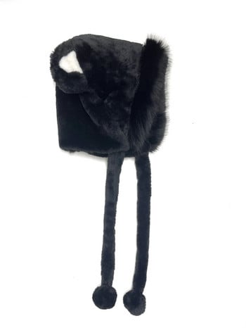 A Winter Cute Bear Ear ζεστό καπέλο Γυναικείο βελούδινο καπέλο Beanie για κορίτσια αντιανεμικό καπέλο