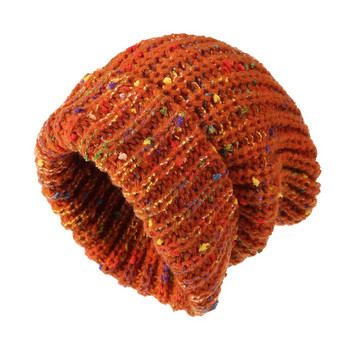 Μοντέρνο Μικτό Χρώμα Slouchy Beanie Classic Ψυχρό, ζεστό καπέλο κρανίου Χοντρό πλεκτό καπέλα Beanies για γυναίκες φθινόπωρο και χειμώνα